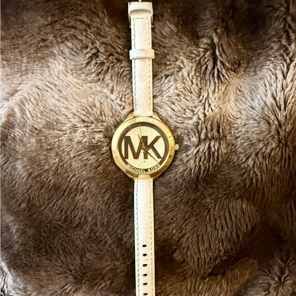 Michael Kors Gold and White Watch
